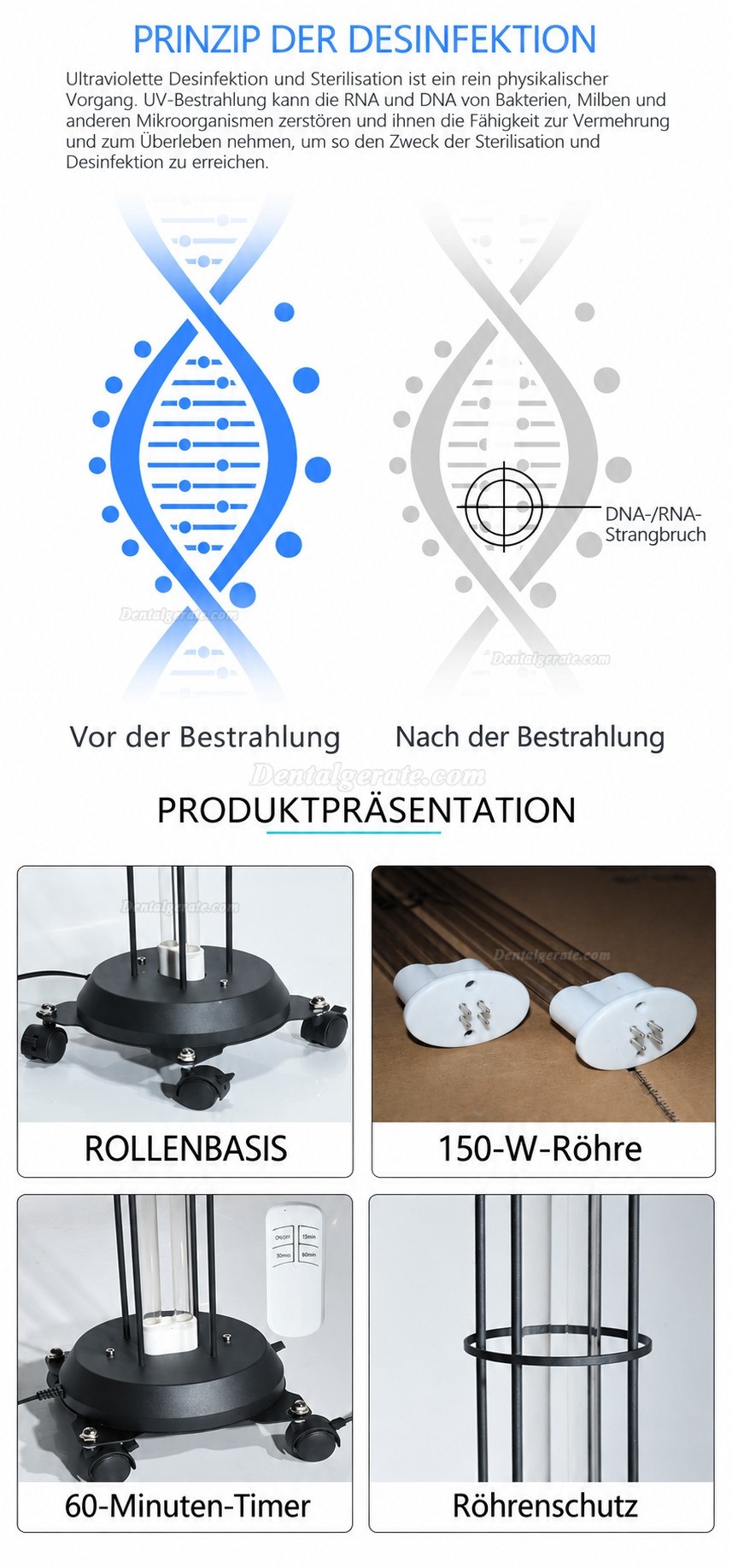 150W UV-Desinfektionsapparat UV-Trolleywagen Keimtötende Lampe mit Radarsensore 150W UV-Desinfektionsapparat UV-Trolleywagen Keimtötende Lampe mit Radarsensore